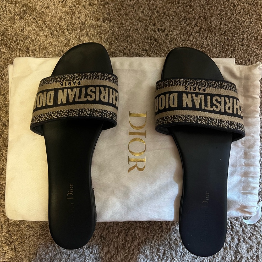 Dior Black and Tan Sandals